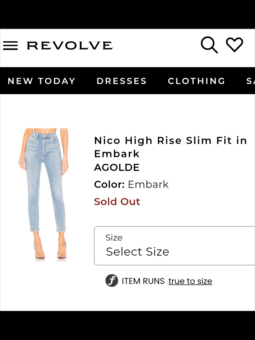 Agolde Nico High-Rise Slim Jeans in Embark
